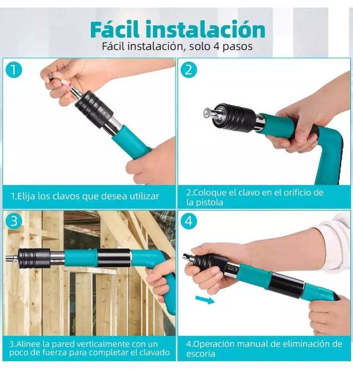 FijaTech Pistola de Fijación de Clavos