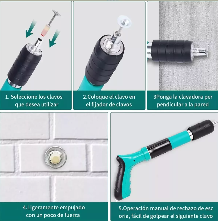 FijaTech Pistola de Fijación de Clavos